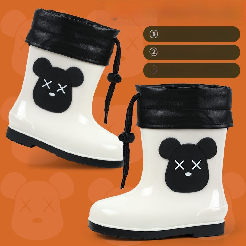 Παιδικές μπότες νερού για αγόρια και κορίτσια, παιδικά παπούτσια νερού με κινούμενα σχέδια, χαριτωμένες παιδικές μπότες νερού, αντιολισθητικά ζεστά αδιάβροχα παπούτσια φοιτητών