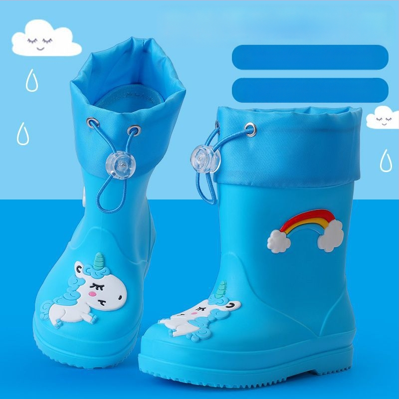 Παιδικές μπότες νερού για αγόρια και κορίτσια, παιδικά παπούτσια νερού με κινούμενα σχέδια, χαριτωμένες παιδικές μπότες νερού, αντιολισθητικά ζεστά αδιάβροχα παπούτσια φοιτητών