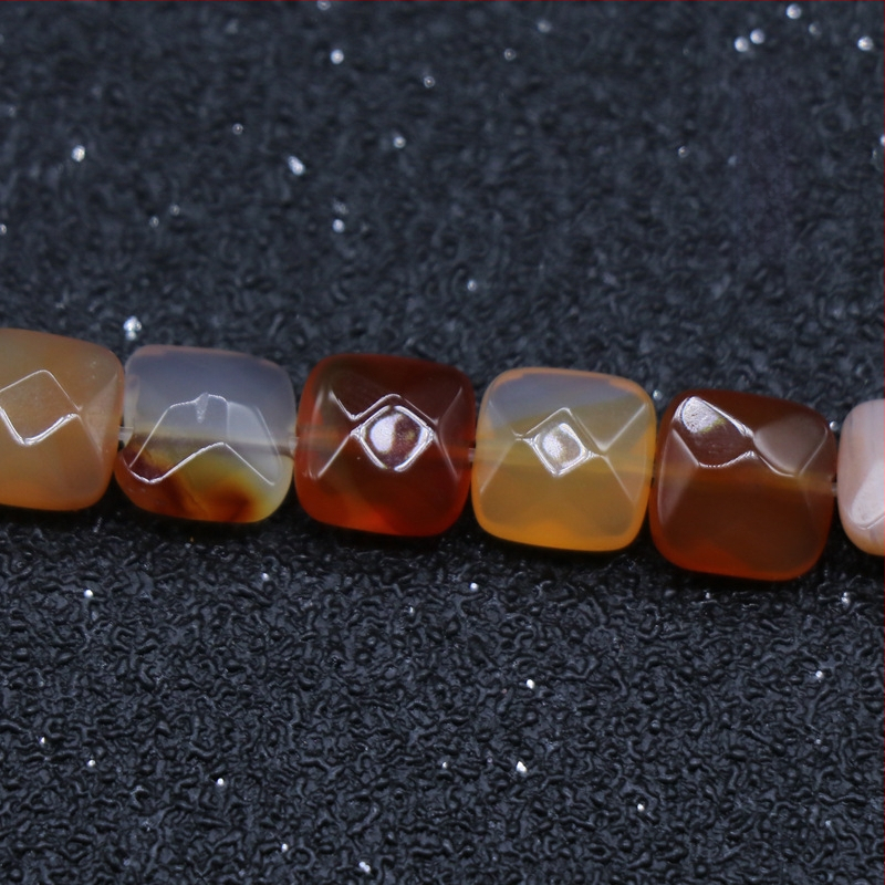 Kristall-agaat poolvääriskivist 8 mm ruudukujulised tahulised lahtised helmed isetehtud käevõru kaelakee ehete aksessuaarid materjalide hulgimüük