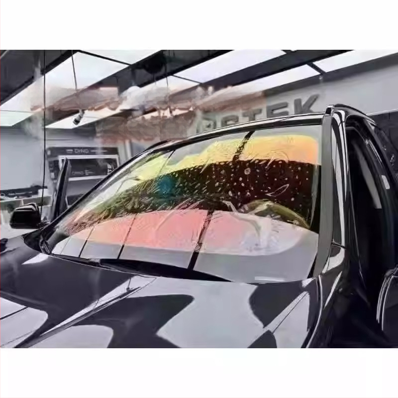 Populiari spalvinga saulės plėvelė priekinėje izoliacinėje plėvelėje violetinė šviesiai mėlyna „Enchantress Rose Ghost“ automobilio langų plėvelė, pasižyminti aukšta izoliacija ir aukšta raiška.