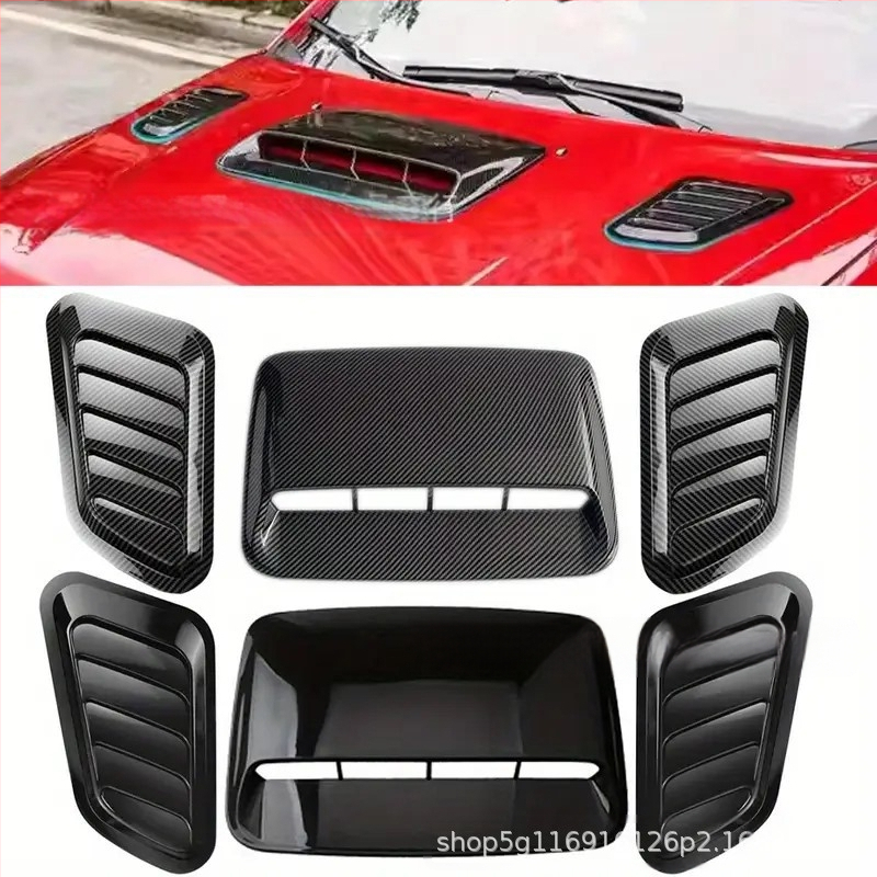 Auto universaalne dekoratiivne kapoti võltsitud õhu väljalaske kleebis kapoti isikupärastatud loominguline mootori õhu sisselaske lisatarvikute modifikatsioon