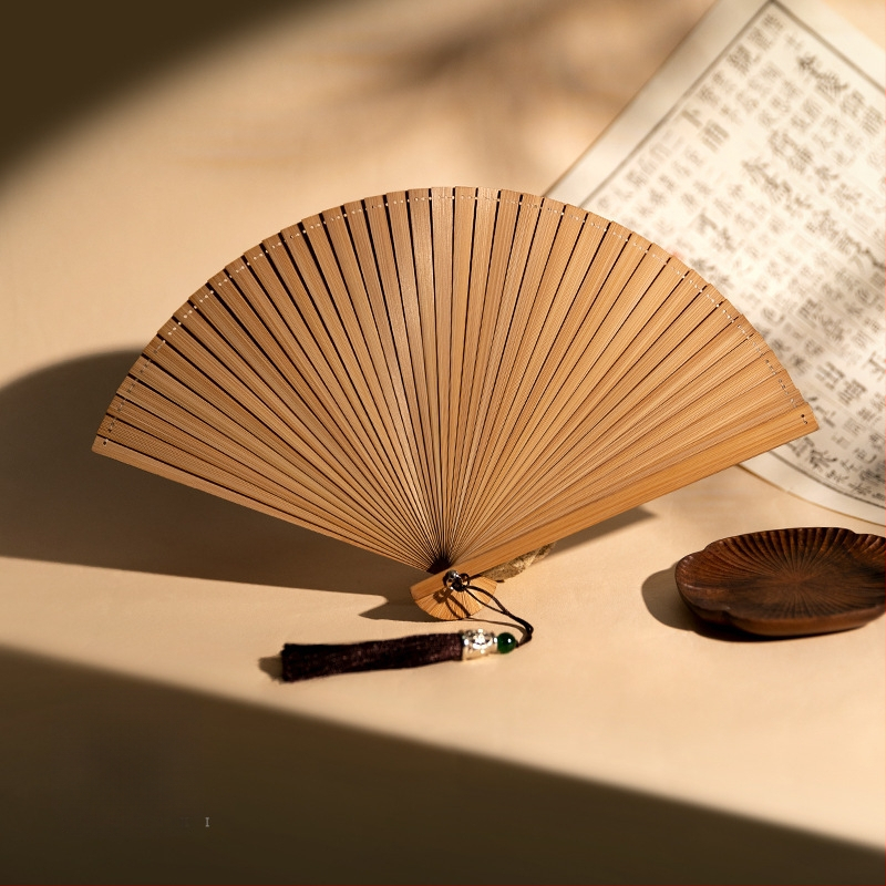 Täisbambusest kokkupandav ventilaator, uus hiina stiilis, rahvuslikus stiilis miniventilaator, iidse stiiliga cheongsam, väike kokkupandav ventilaator, retro kaasaskantav kokkupandav hulgimüük