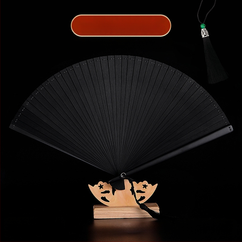 Täisbambusest kokkupandav ventilaator, uus hiina stiilis, rahvuslikus stiilis miniventilaator, iidse stiiliga cheongsam, väike kokkupandav ventilaator, retro kaasaskantav kokkupandav hulgimüük