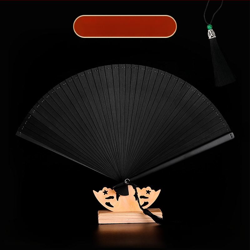 Täisbambusest kokkupandav ventilaator, uus hiina stiilis, rahvuslikus stiilis miniventilaator, iidse stiiliga cheongsam, väike kokkupandav ventilaator, retro kaasaskantav kokkupandav hulgimüük