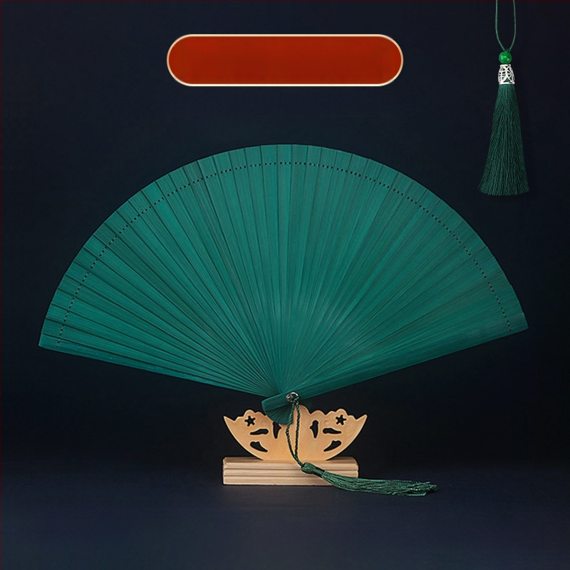 Täisbambusest kokkupandav ventilaator, uus hiina stiilis, rahvuslikus stiilis miniventilaator, iidse stiiliga cheongsam, väike kokkupandav ventilaator, retro kaasaskantav kokkupandav hulgimüük