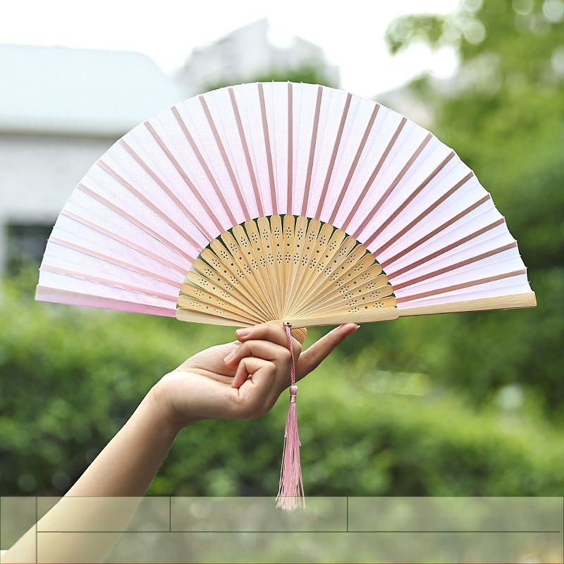 Täisbambusest kokkupandav ventilaator, uus hiina stiilis, rahvuslikus stiilis miniventilaator, iidse stiiliga cheongsam, väike kokkupandav ventilaator, retro kaasaskantav kokkupandav hulgimüük