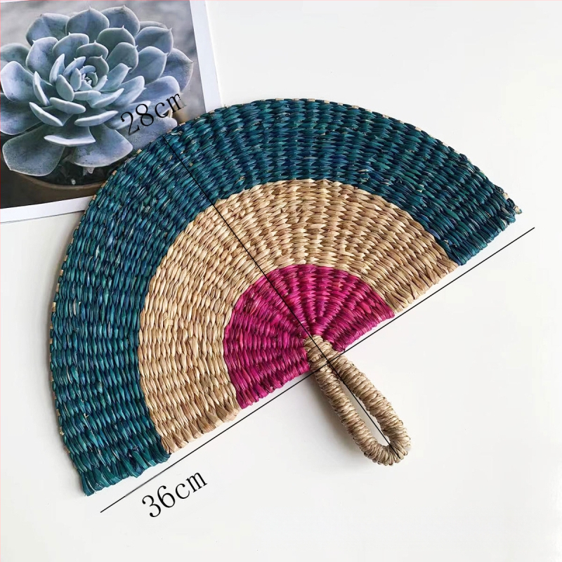 Vietnamist imporditud käsitsi kootud lehvik merevetikatest kootud lehvik igapäevane stiilis Aafrika elementidega seinakaunistus suvel