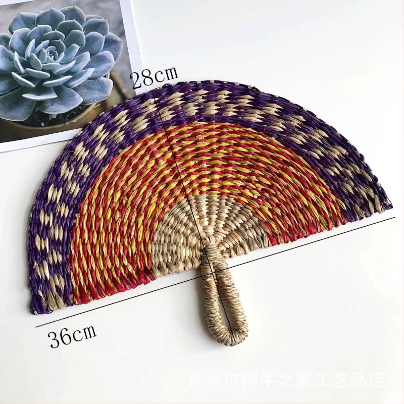 Vietnamist imporditud käsitsi kootud lehvik merevetikatest kootud lehvik igapäevane stiilis Aafrika elementidega seinakaunistus suvel