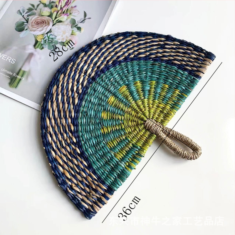 Vietnamist imporditud käsitsi kootud lehvik merevetikatest kootud lehvik igapäevane stiilis Aafrika elementidega seinakaunistus suvel