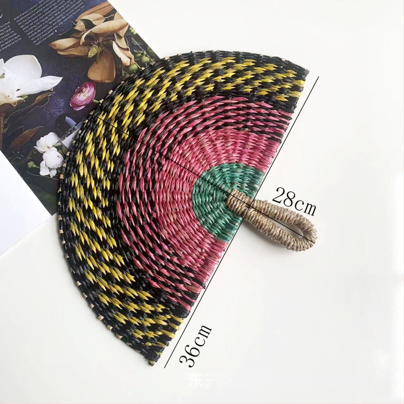 Vietnamist imporditud käsitsi kootud lehvik merevetikatest kootud lehvik igapäevane stiilis Aafrika elementidega seinakaunistus suvel