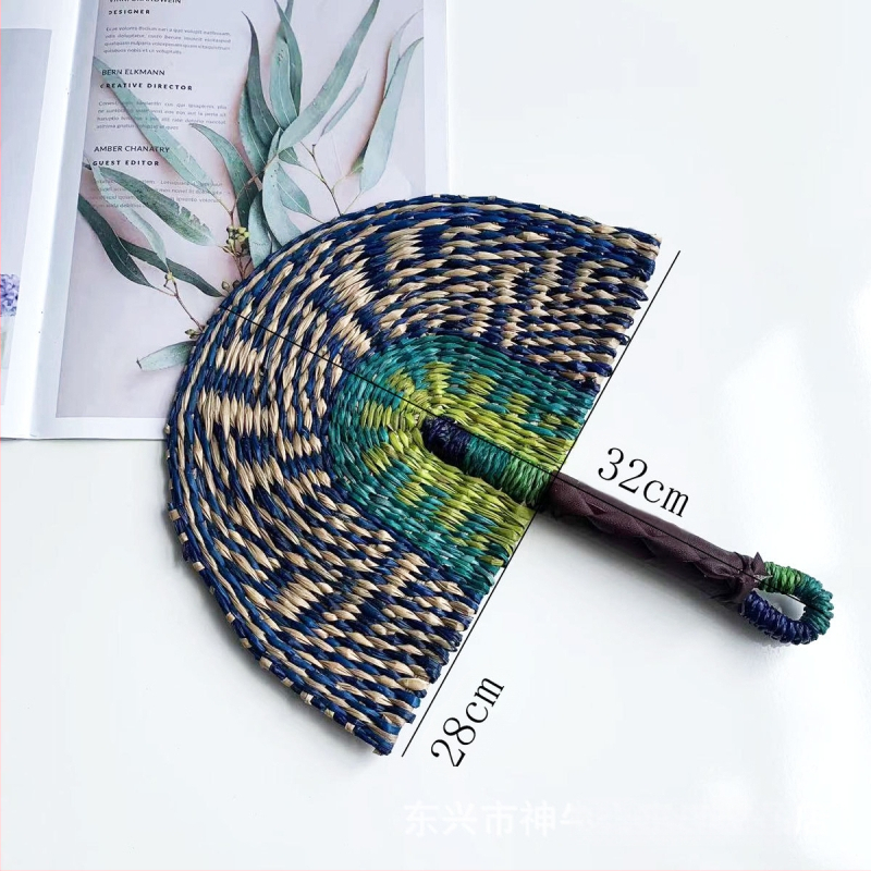 Vietnamist imporditud käsitsi kootud lehvik merevetikatest kootud lehvik igapäevane stiilis Aafrika elementidega seinakaunistus suvel