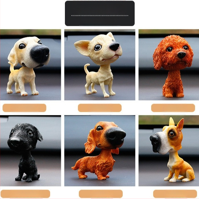 Piiriülesed bobblehead-koerakaunistused, loomingulised ja armsad autokaunistused, armsad koera- ja kassisimulatsiooninukud, maailmakuulsad koerad
