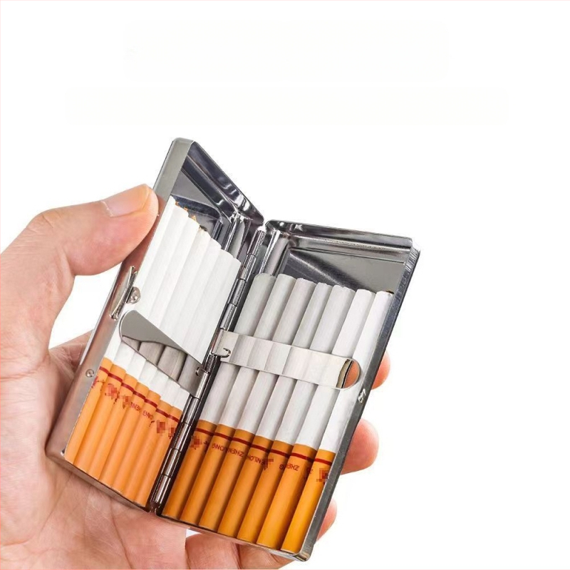 Sigaretiümbris meestele kaasaskantav metallist sigaretiümbris niiskuskindel õhuke 20 pakki survekindel jäme 14 pakki kaitsev sigaretiümbris sigaretihoidja