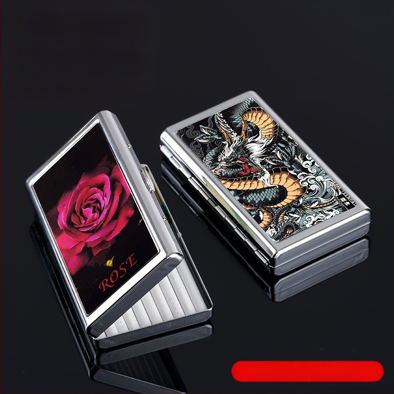 Sigaretiümbris meestele kaasaskantav metallist sigaretiümbris niiskuskindel õhuke 20 pakki survekindel jäme 14 pakki kaitsev sigaretiümbris sigaretihoidja