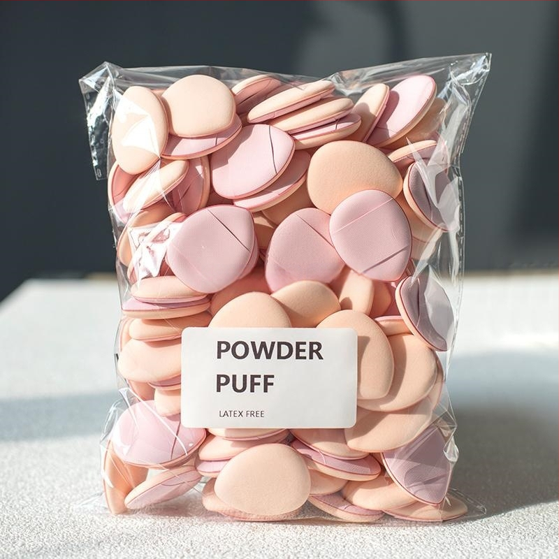 15/30/60/100 mini trikampių pirštų formos minkštų pudros tušinukų, kurie padidėja veikiami vandens, šlapių ir sausų makiažo įrankių