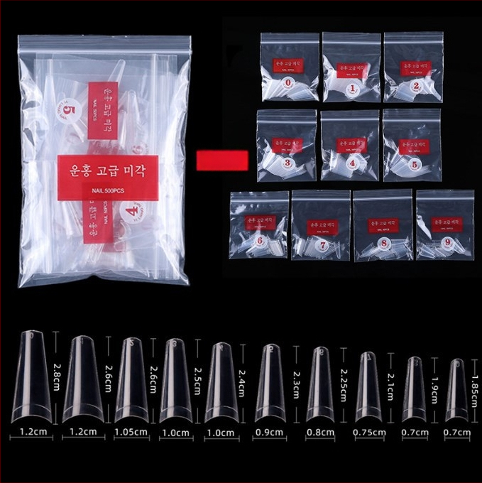 Täiskattega vesipiibu soomuskott karbis, pikendatud 4XL teravatipuline soomus, balletisoomus, mandlisoomus, lühikeste küüntega tilksoomus.