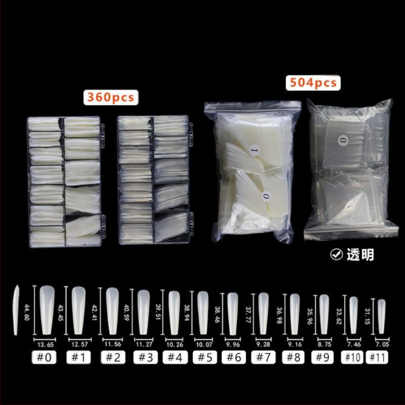 Täiskattega vesipiibu soomuskott karbis, pikendatud 4XL teravatipuline soomus, balletisoomus, mandlisoomus, lühikeste küüntega tilksoomus.