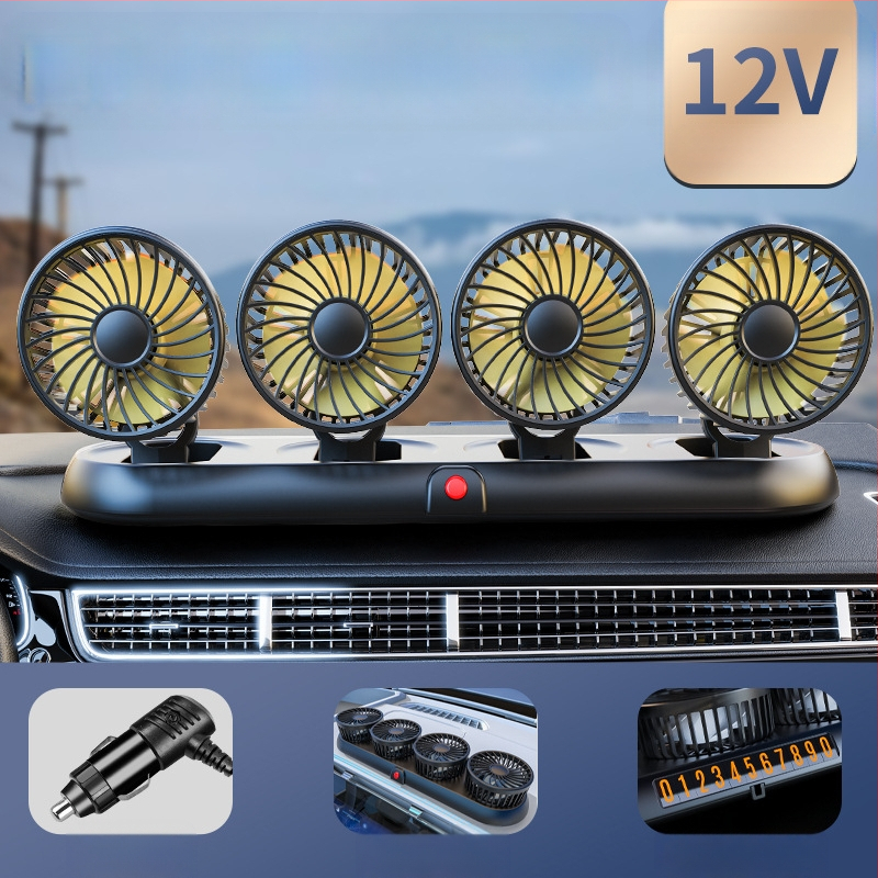 Uus autoventilaator neljapeaga auto elektriline ventilaator 360 pöörlev kokkupandav tugev külmutusseadmetega miniveoauto väike ventilaator