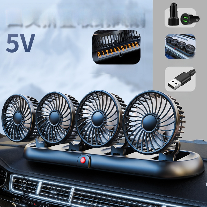 Uus autoventilaator neljapeaga auto elektriline ventilaator 360 pöörlev kokkupandav tugev külmutusseadmetega miniveoauto väike ventilaator