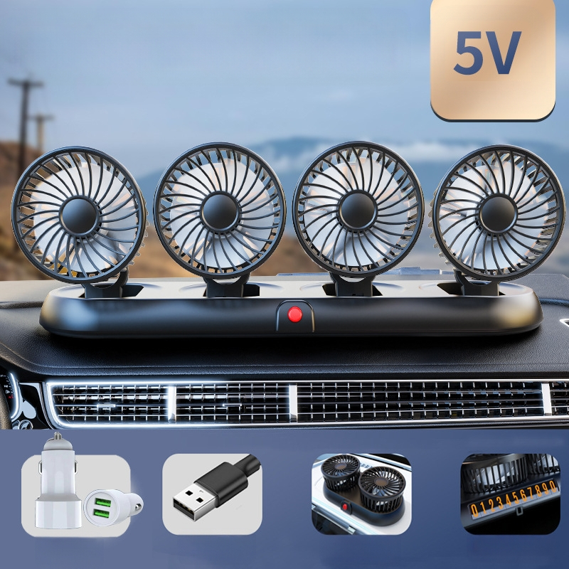Uus autoventilaator neljapeaga auto elektriline ventilaator 360 pöörlev kokkupandav tugev külmutusseadmetega miniveoauto väike ventilaator