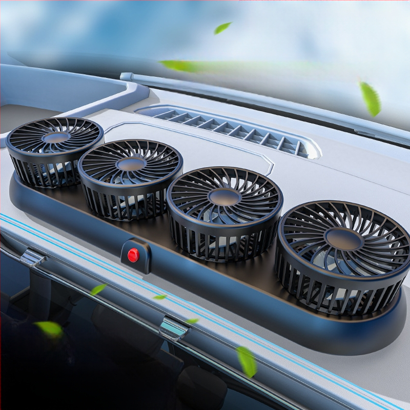 Uus autoventilaator neljapeaga auto elektriline ventilaator 360 pöörlev kokkupandav tugev külmutusseadmetega miniveoauto väike ventilaator