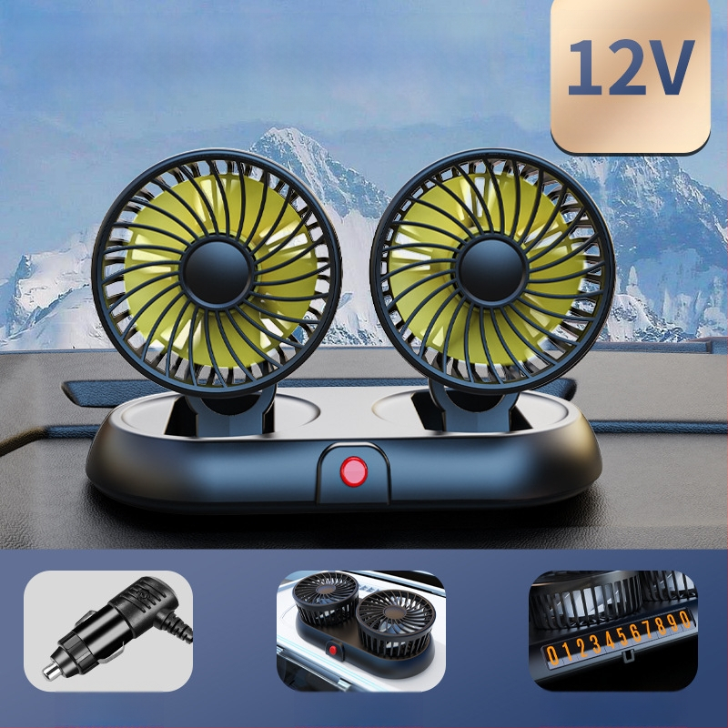 Uus autoventilaator neljapeaga auto elektriline ventilaator 360 pöörlev kokkupandav tugev külmutusseadmetega miniveoauto väike ventilaator