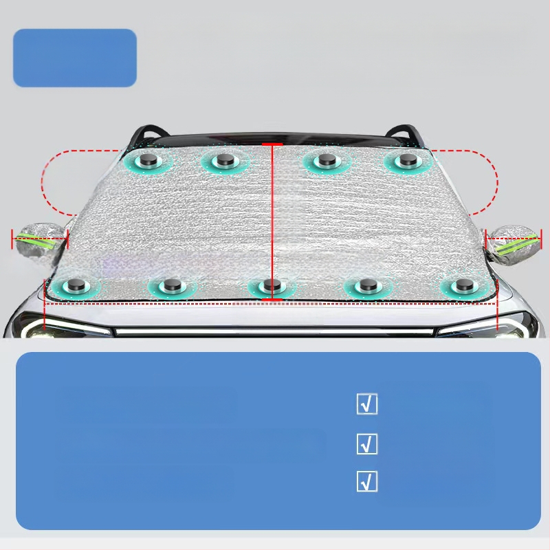 Automobilio priekinio stiklo uždangalas, atsparus saulei, atsparus lietui, šalčio izoliacija, pusės kėbulo uždangalas, išorinis uždangalas, apsauga nuo sniego