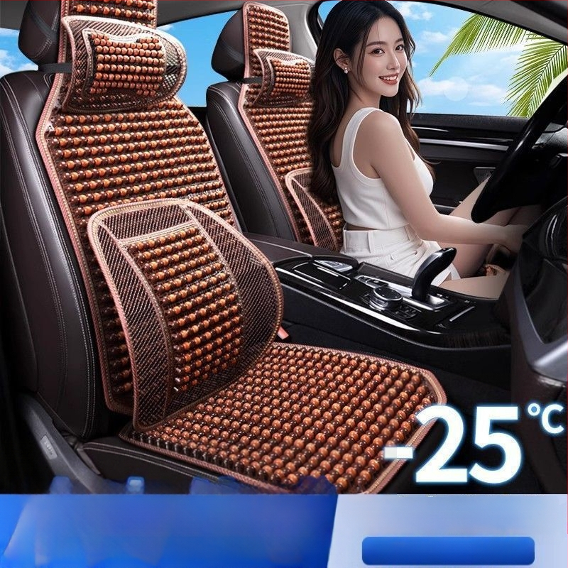 Autoistmepadi Suvine jahutav padi Puidust helmed Ventilatsioon Suvine 3D hingav nelja aastaaja universaalne veoautoistme ühekordne padi Puidust