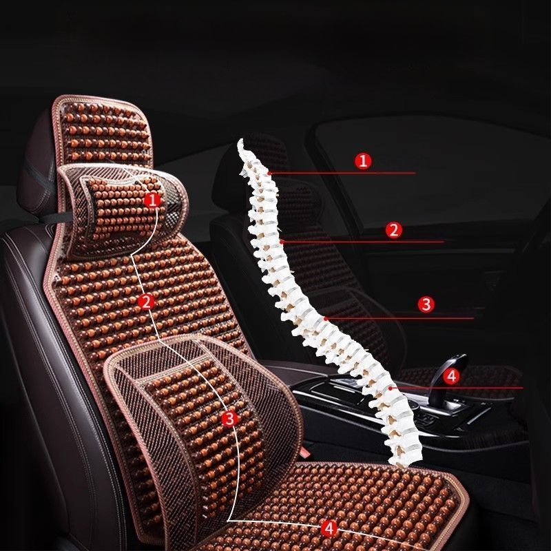 Autoistmepadi Suvine jahutav padi Puidust helmed Ventilatsioon Suvine 3D hingav nelja aastaaja universaalne veoautoistme ühekordne padi Puidust