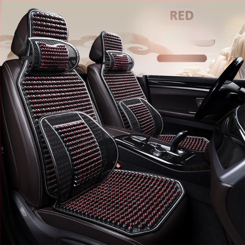 Autoistmepadi Suvine jahutav padi Puidust helmed Ventilatsioon Suvine 3D hingav nelja aastaaja universaalne veoautoistme ühekordne padi Puidust