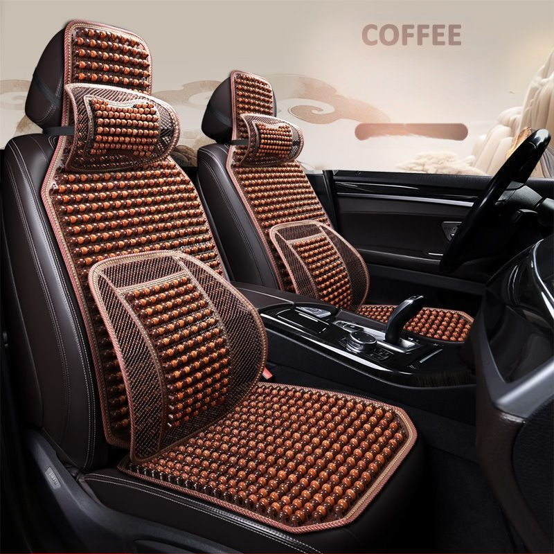 Autoistmepadi Suvine jahutav padi Puidust helmed Ventilatsioon Suvine 3D hingav nelja aastaaja universaalne veoautoistme ühekordne padi Puidust