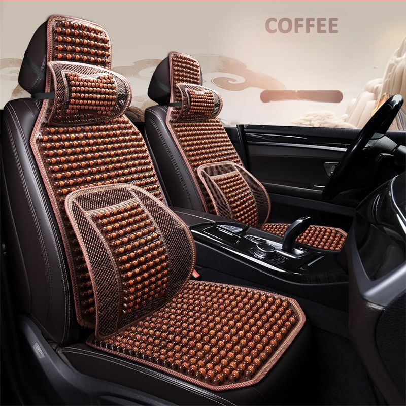 Autoistmepadi Suvine jahutav padi Puidust helmed Ventilatsioon Suvine 3D hingav nelja aastaaja universaalne veoautoistme ühekordne padi Puidust