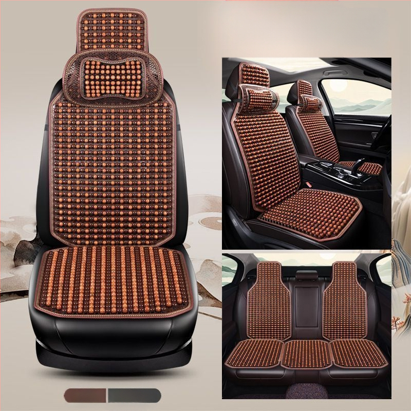 Autoistmepadi Suvine jahutav padi Puidust helmed Ventilatsioon Suvine 3D hingav nelja aastaaja universaalne veoautoistme ühekordne padi Puidust