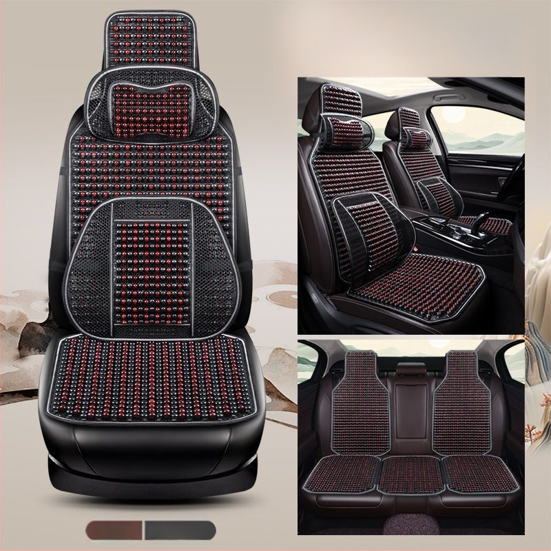 Autoistmepadi Suvine jahutav padi Puidust helmed Ventilatsioon Suvine 3D hingav nelja aastaaja universaalne veoautoistme ühekordne padi Puidust