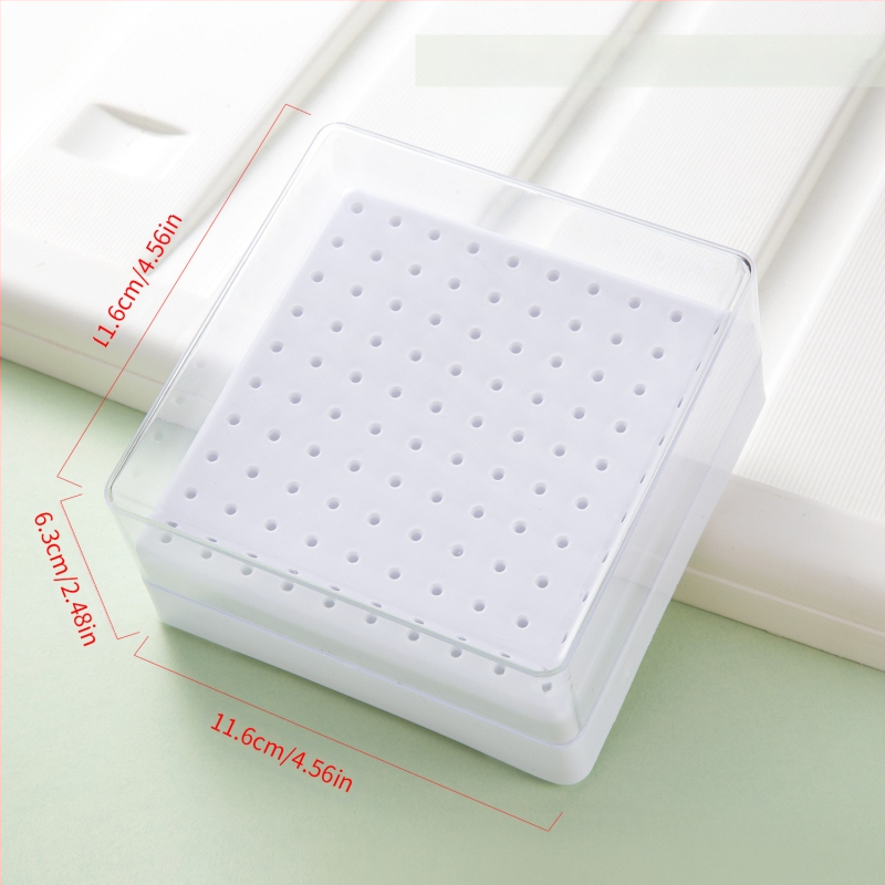 Sandėlyje yra 30 skylių poliravimo galvutės valymo dėžutė, 100 skylių kvadratinė nagų šlifavimo galvutė, dulkėms atsparus permatomas stovas.