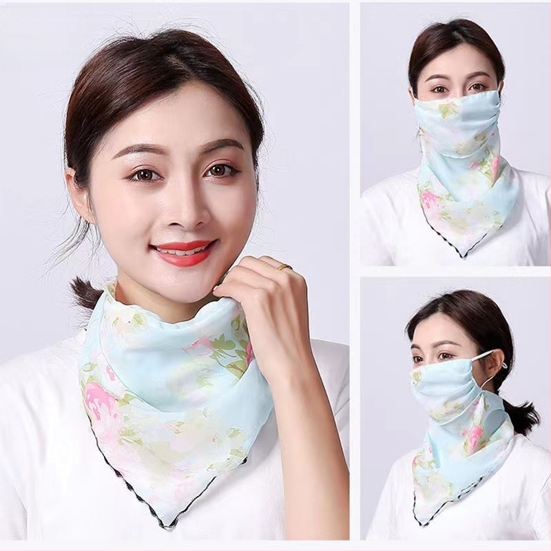 Sall hingav näosall uus tuulekindel naiste õhuke kolmnurkne õues siidist kate siidist sall loor UV-kaitsega