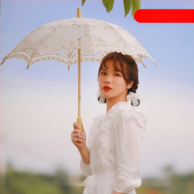 ♡Vestuvių nuotakos nėriniuotas skėtis, baltas princesės skėtis, vestuvės, europietiškas nuotakos skėtis, vestuvinė suknelė, moterų fotosesija, vestuvių fotografija