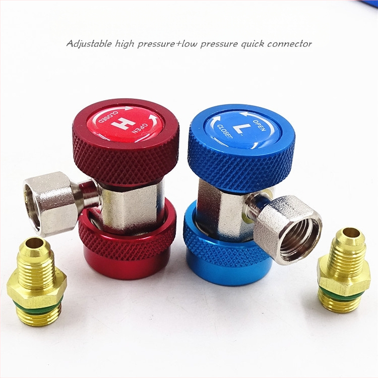 Automobiļa gaisa kondicionieris plus freona savienotāja aukstumaģenta pudeļu attaisāmā instrumentu piederumi augsta un zema spiediena savienotāja blīvgredzena spiediena mērītājs