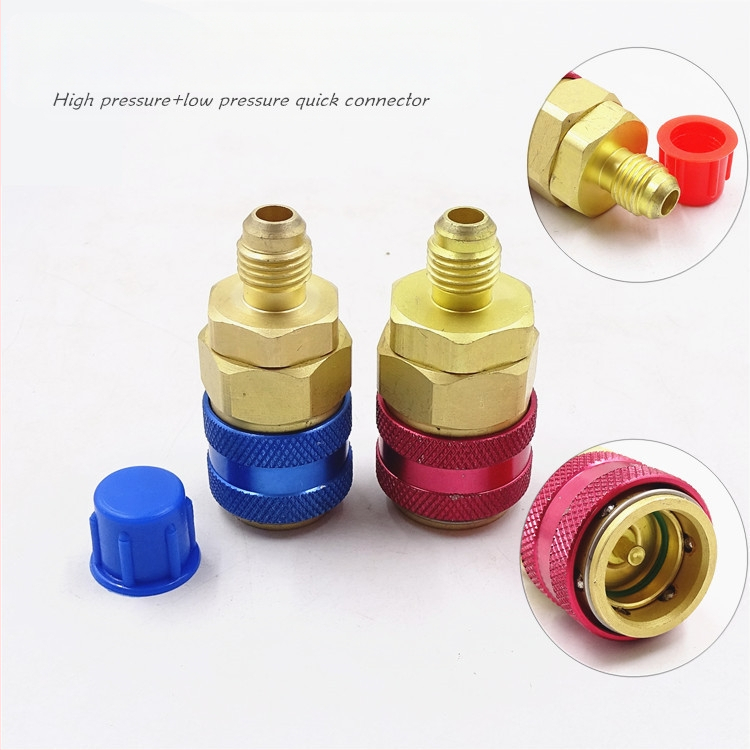 Automobiļa gaisa kondicionieris plus freona savienotāja aukstumaģenta pudeļu attaisāmā instrumentu piederumi augsta un zema spiediena savienotāja blīvgredzena spiediena mērītājs