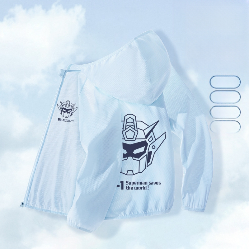 Berniukų drabužiai nuo saulės, 2025 m. vasarai, nauja universali striukė, skirta vaikams, skirtiems lauko sportui, nuo saulės, berniukiški kvėpuojantys vasaros drabužiai.