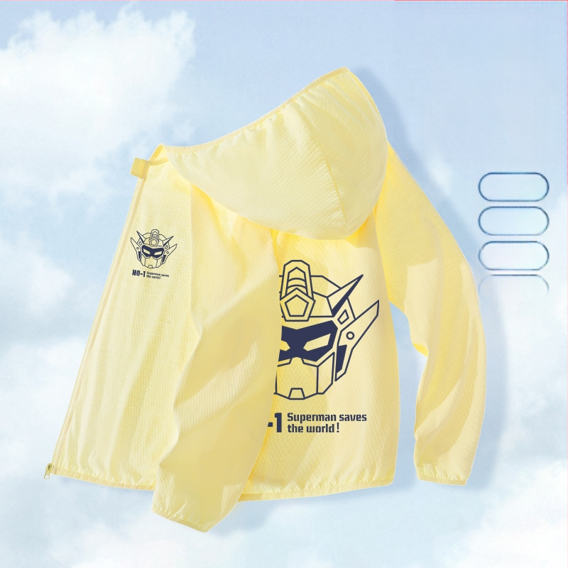 Berniukų drabužiai nuo saulės, 2025 m. vasarai, nauja universali striukė, skirta vaikams, skirtiems lauko sportui, nuo saulės, berniukiški kvėpuojantys vasaros drabužiai.