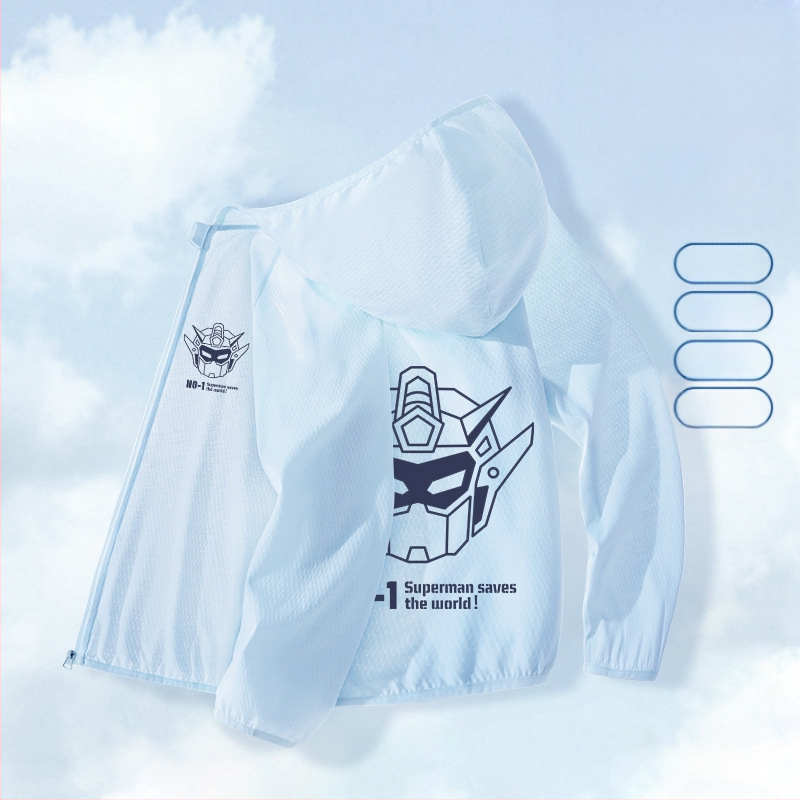 Berniukų drabužiai nuo saulės, 2025 m. vasarai, nauja universali striukė, skirta vaikams, skirtiems lauko sportui, nuo saulės, berniukiški kvėpuojantys vasaros drabužiai.