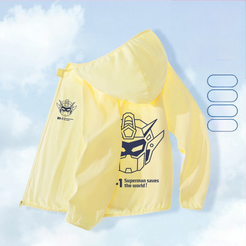 Berniukų drabužiai nuo saulės, 2025 m. vasarai, nauja universali striukė, skirta vaikams, skirtiems lauko sportui, nuo saulės, berniukiški kvėpuojantys vasaros drabužiai.