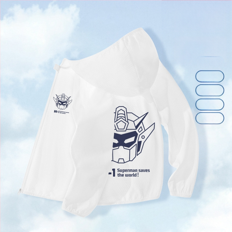 Berniukų drabužiai nuo saulės, 2025 m. vasarai, nauja universali striukė, skirta vaikams, skirtiems lauko sportui, nuo saulės, berniukiški kvėpuojantys vasaros drabužiai.