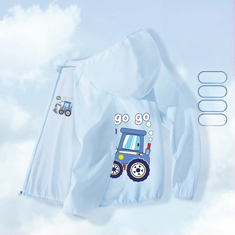 Berniukų drabužiai nuo saulės, 2025 m. vasarai, nauja universali striukė, skirta vaikams, skirtiems lauko sportui, nuo saulės, berniukiški kvėpuojantys vasaros drabužiai.