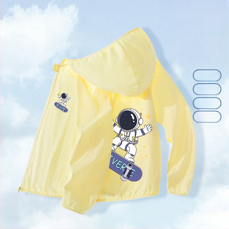 Berniukų drabužiai nuo saulės, 2025 m. vasarai, nauja universali striukė, skirta vaikams, skirtiems lauko sportui, nuo saulės, berniukiški kvėpuojantys vasaros drabužiai.