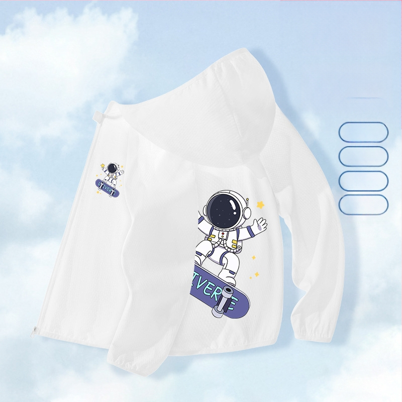 Berniukų drabužiai nuo saulės, 2025 m. vasarai, nauja universali striukė, skirta vaikams, skirtiems lauko sportui, nuo saulės, berniukiški kvėpuojantys vasaros drabužiai.