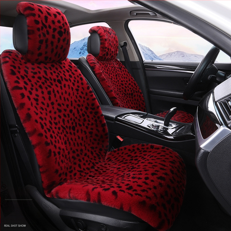 Talvine autoistmepadi Leoparditrükiga istmepadi Pehme viiekohaline auto universaalne istmesoojendus Dalian autoistmepadja kate