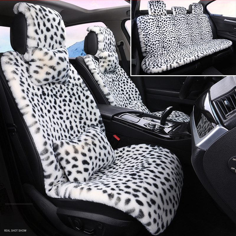 Talvine autoistmepadi Leoparditrükiga istmepadi Pehme viiekohaline auto universaalne istmesoojendus Dalian autoistmepadja kate