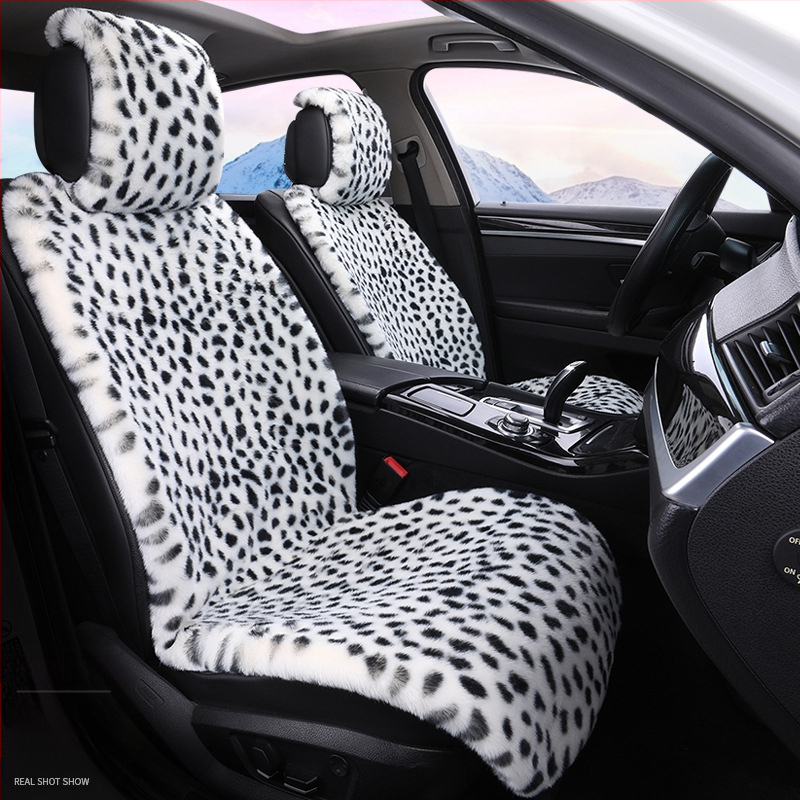 Talvine autoistmepadi Leoparditrükiga istmepadi Pehme viiekohaline auto universaalne istmesoojendus Dalian autoistmepadja kate